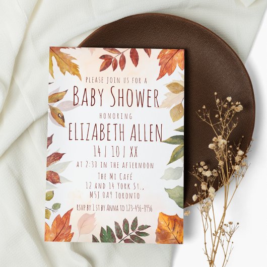 Herbstblütendusche Einladung