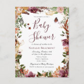 Herbstblütendusche Einladungspostkarte (Vorderseite)