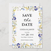 Herbstblütenfarbenhochzeit rettet das Datum Einladung (Vorderseite)