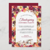 Herbstblütengoldener Erntedank Einladung (Vorne/Hinten)