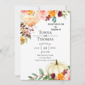 Herbstblütenhochzeit Einladung (Vorderseite)