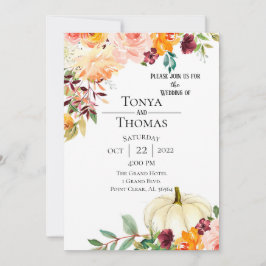 Herbstblütenhochzeit Einladung