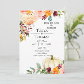 Herbstblütenhochzeit Einladung (Stehend Vorderseite)