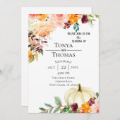 Herbstblütenhochzeit Einladung (Vorne/Hinten)