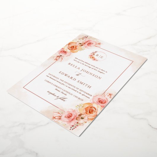 Herbstblütenhochzeit Folieneinladung (Gedreht)