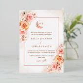 Herbstblütenhochzeit Folieneinladung (Stehend vorne)