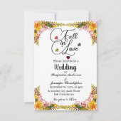 Herbstblütenhochzeit in der Liebe Einladung (Vorderseite)