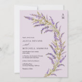 Herbstblütenhochzeit Lavender Herbst Einladung (Vorderseite)