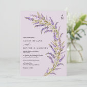 Herbstblütenhochzeit Lavender Herbst Einladung (Stehend Vorderseite)