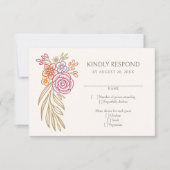 Herbstblütenhochzeit RSVP Karte (Vorderseite)