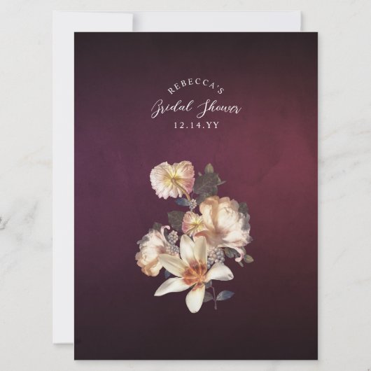 Herbstblütenschätze, wer Braut oder Groom-Duschspi Einladung (Rückseite)