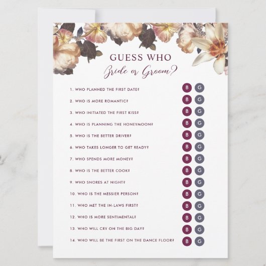 Herbstblütenschätze, wer Braut oder Groom-Duschspi Einladung (Vorderseite)