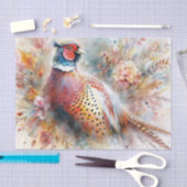 Herbstblütenvogel unter Herbstblättern Seidenpapier (Handwerk)