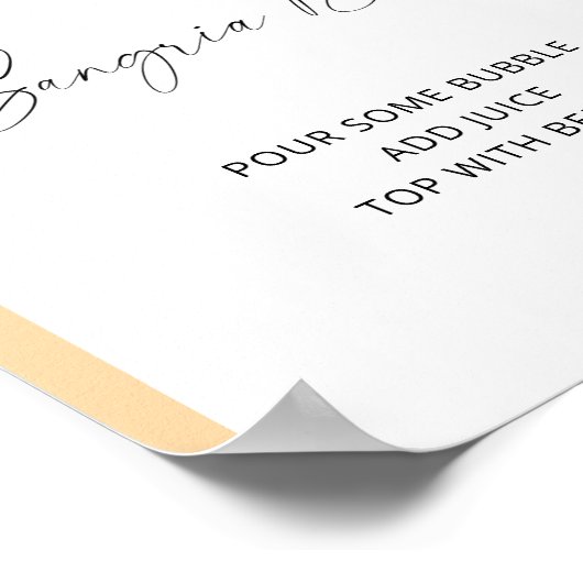 Herbstbogen Brautparty - Sangria Bar Poster (Ecke)