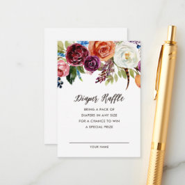 Herbstboho bläst Babydusche Windelwaschkarte Begleitkarte