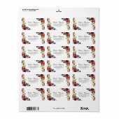 Herbstboho Blooms Hochzeitsfeier Rücksendeadresse Adressaufkleber (Vorne)