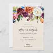 Herbstboho Blooms Kinderdusche Einladung (Vorderseite)