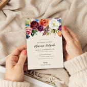 Herbstboho Blooms Kinderdusche Einladung