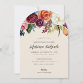 Herbstboho Blooms Kinderdusche Einladung (Vorderseite)