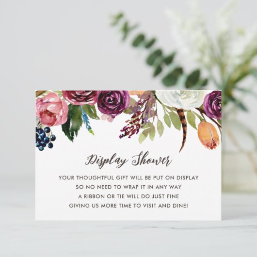 Herbstboho Blooms zeigt Dusche ohne Geschenkwrap Begleitkarte (Stehend Vorderseite)