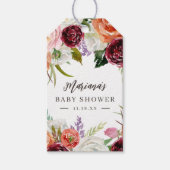 Herbstboho blubt Personalisierte Babydusche Geschenkanhänger (Vorderseite)