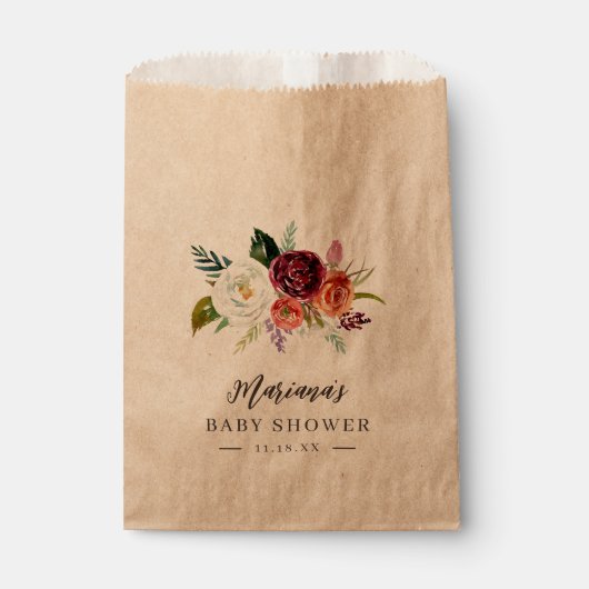 Herbstboho blubt Personalisierte Babydusche Geschenktütchen (Vorderseite)