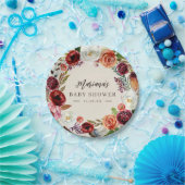 Herbstboho blubt Personalisierte Babydusche Pappteller (Party)