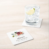 Herbstboho blubt Personalisierte Babydusche Rechteckiger Pappuntersetzer (Vor Ort)