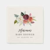 Herbstboho blubt Personalisierte Babydusche Serviette (Vorderseite)