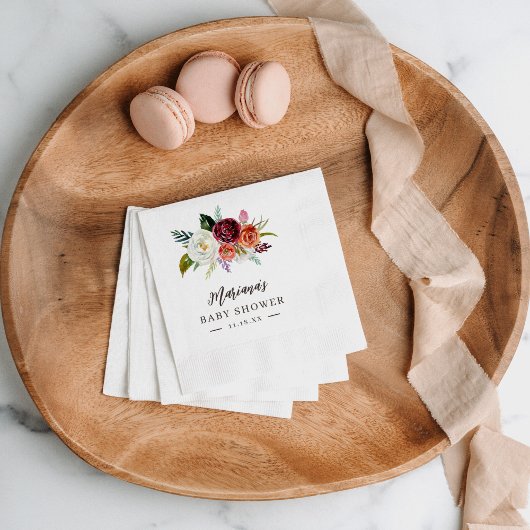 Herbstboho blubt Personalisierte Babydusche Serviette