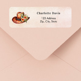 Herbstboho chic cowgirl Hut Blumenmotive Rücksende