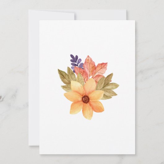 Herbstboho Floral Fallend in Liebe Kinderdusche Einladung (Rückseite)