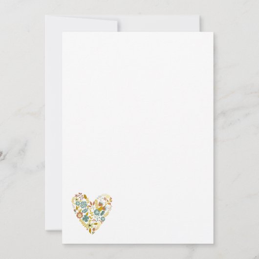 Herbstboho Hochzeit im Herbst Blumenkohl Einladung (Rückseite)