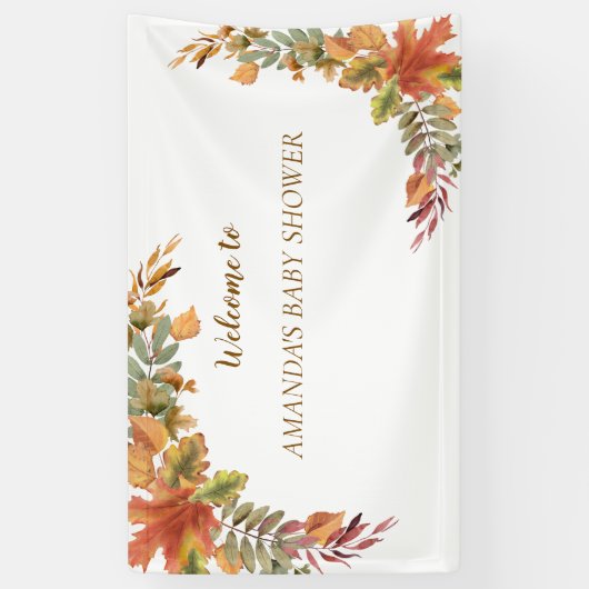 Herbstboho Rustic Baby Dusche Banner (Vertikal)