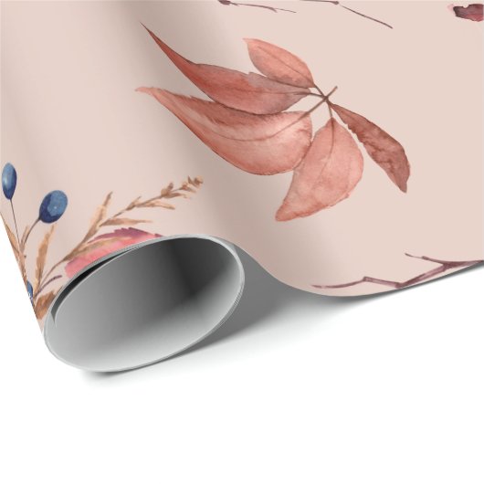 Herbstboho Rustic Baby Dusche Geschenkpapier (Rolleneckpunkt)