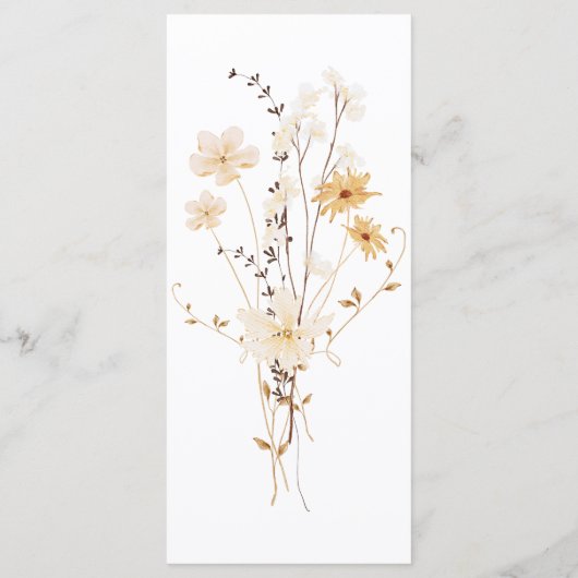 Herbstboho Rustic Baby Dusche Menükarte (Rückseite)