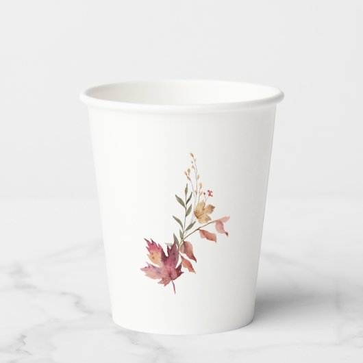 Herbstboho Rustic Baby Dusche Pappbecher (Rückseite)