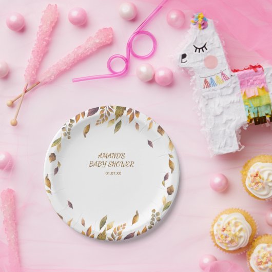 Herbstboho Rustic Baby Dusche Pappteller (Party)