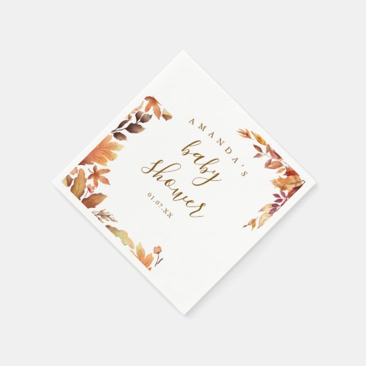 Herbstboho Rustic Baby Dusche Serviette (Ecke)