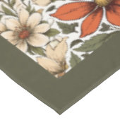 Herbstboho terracotta Blume pastellblau Tischdecke (Schrägansicht)