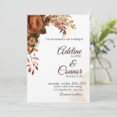 Herbstboho terracotta Hochzeit Einladungen (Stehend Vorderseite)