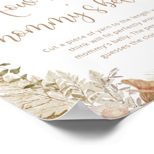 Herbstboho, wie groß das Bauchposter der Mama ist Poster (Ecke)