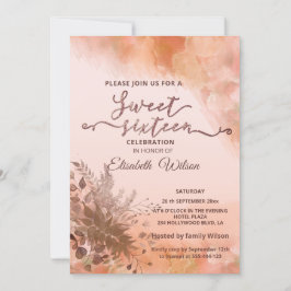 Herbstbotanisch errötete Kantalupe Wasserfarbe Einladung