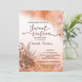 Herbstbotanisch errötete Kantalupe Wasserfarbe Einladung (Stehend Vorderseite)