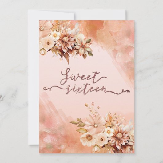 Herbstbotanisch errötete Kantalupe Wasserfarbe Einladung (Rückseite)