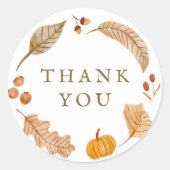 Herbstbotanischer Whimsy Fall Baby Dusche Gefallen Runder Aufkleber (Vorderseite)