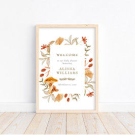 Herbstbotanischer Whimsy Herbst Babydusche Willkom Poster