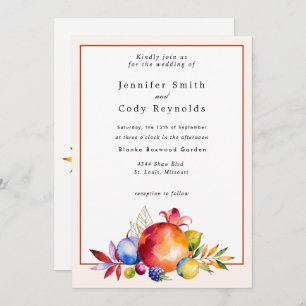 Herbstbounty ernte Fruchtsäfte Herbstlaube Hochzei Einladung