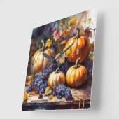 Herbstbounty, Kürbis, Traubenhonig Quadratische Wanduhr (Winkel)