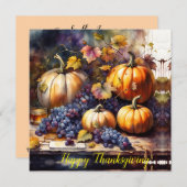 Herbstbounty, Kürbistrauben - Erntedank Einladung (Vorne/Hinten)